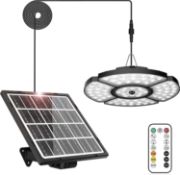 RRP £35.99 Linke Solar Shed Light Outdoor Indoor, 152LED Motion Sensor Solar Pendant Light with