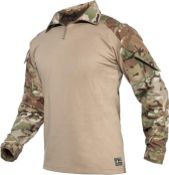 RRP £400 Set of 10 x YEVHEV Men's Tactical G3 Shirt with Elbow Pads, US Army Caumplage, Long