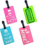 RRP £50 Set of 10 x Travel Luggage Tags, 4-Pack Silicone Luggage Tags for Suitcases Colorful with