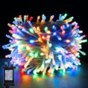 RRP £24.99 YOSION LED Christmas Lights, String Fairy Lights On Clear Cable with 8 Modes, Timer,