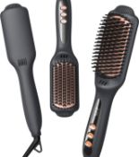 RRP £39.99 LANDOT Hair Straightening Brush Negative Ion Ceramic Straightener Brush with Adjustable