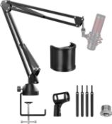 RRP £80 Set of 4 x TONOR Microphone Boom Arm, Adjustable Microphone Stand Mic Arm Mic Clip Holder