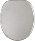 RRP £44.99 Soft Close Toilet Seat | Stable Hinges | Easy to Mount | Glittering Silver