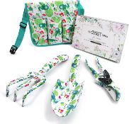 RRP £19.99 Hortem Garden Tools Set Ladies with Printing Include Trowel, Cultivator and Pruner-