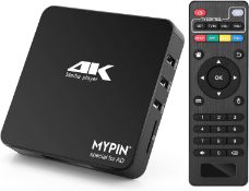 RRP £55.99 4K Media Player, MYPIN HDMI MP4 Media Player Support 8TB HDD/ 256G USB Drive/SD Card with