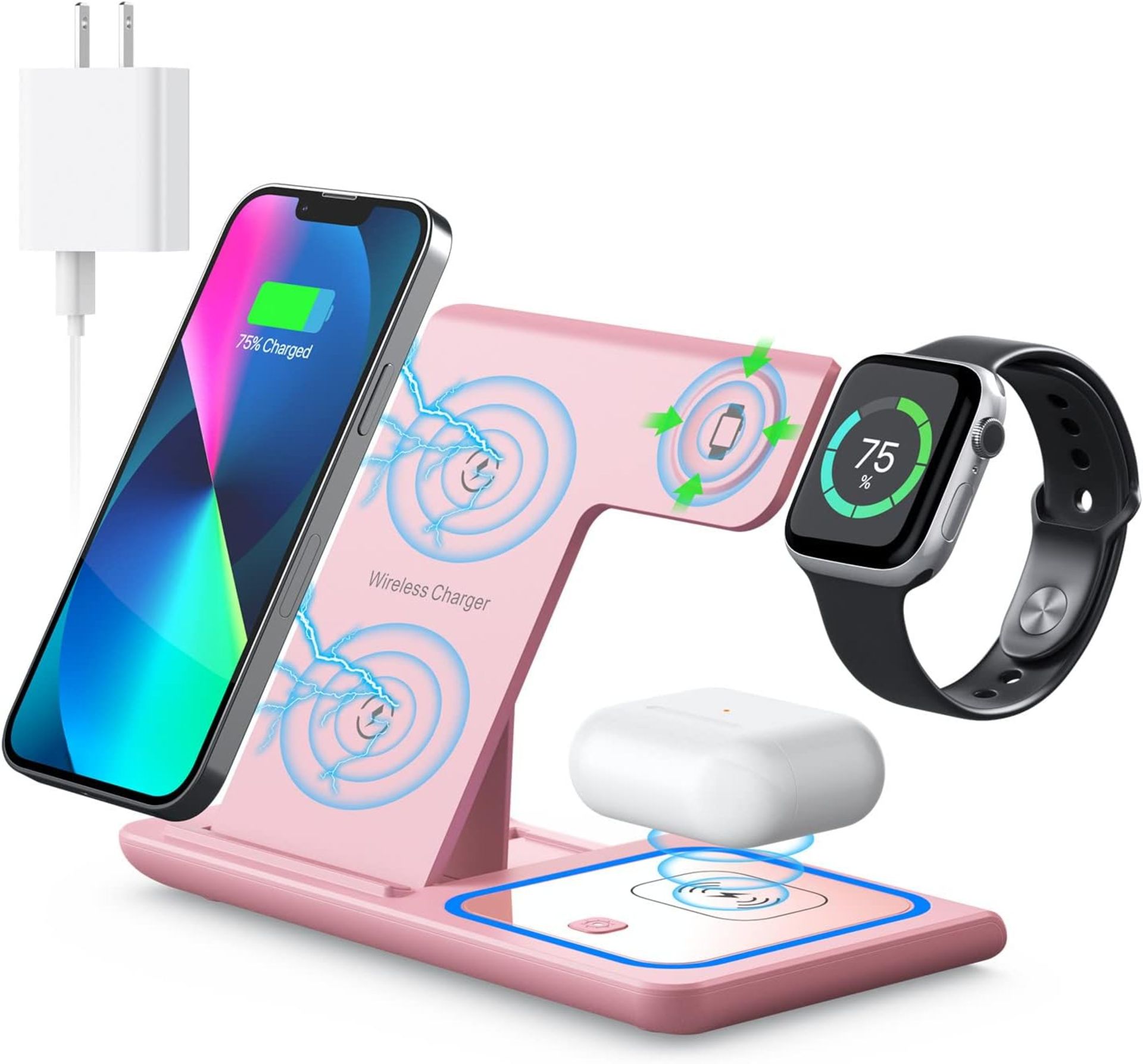RRP £29.99 Yoxinta Wireless Charger, 3-In-1 Wireless Charger, Apple Watch Charger Stand,3 in 1
