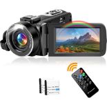 RRP £69.99 Camcorder Video Camera 2.7K 42MP 18X Digital Zoom Camera Recorder 3.0 Inch LCD Screen