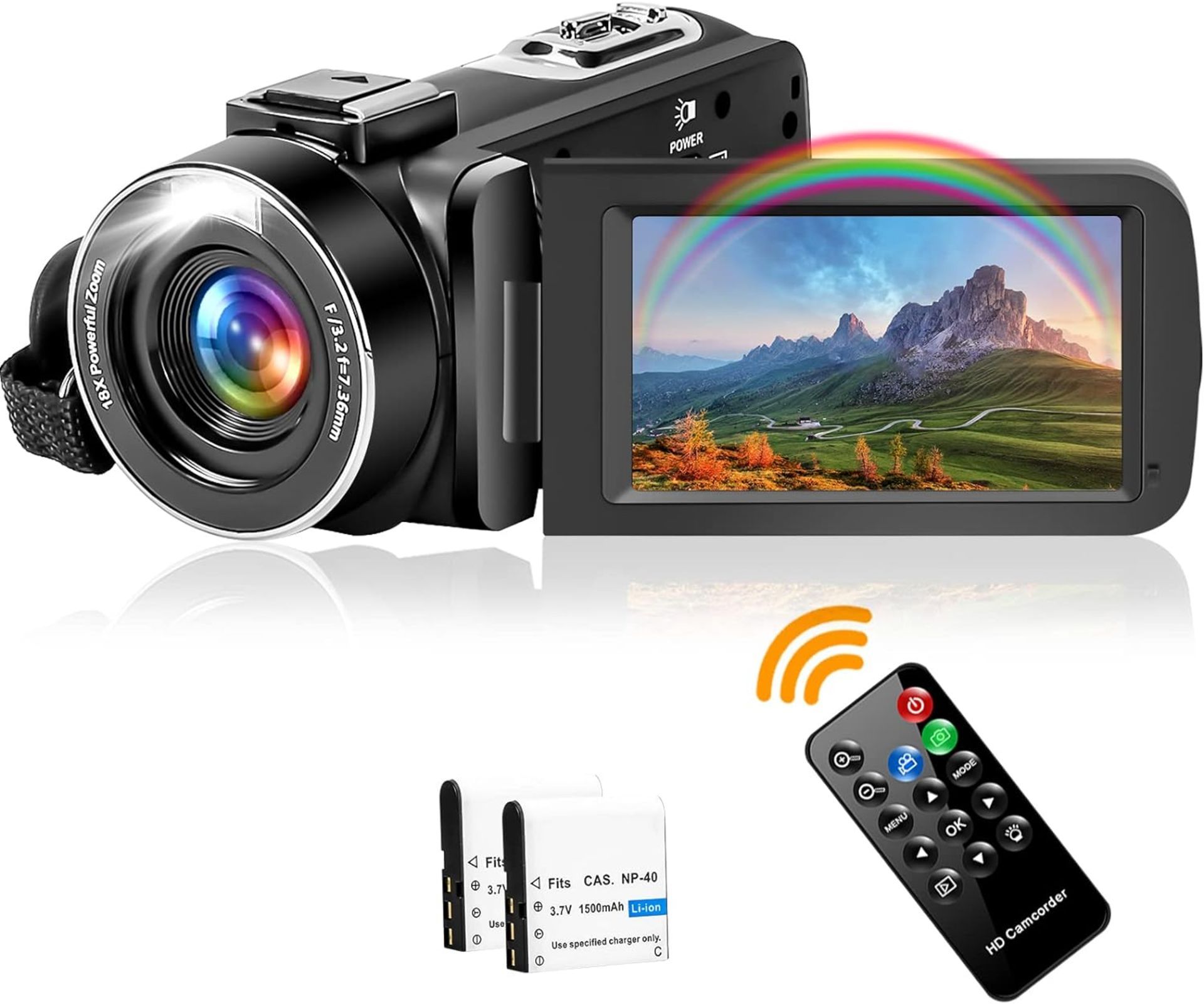 RRP £69.99 Camcorder Video Camera 2.7K 42MP 18X Digital Zoom Camera Recorder 3.0 Inch LCD Screen