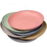 RRP £34 Set of 2 x Hobein 6-Pack Unbreakable Dinner Plates, 9 Inch Plastic Plates, Dishwasher and