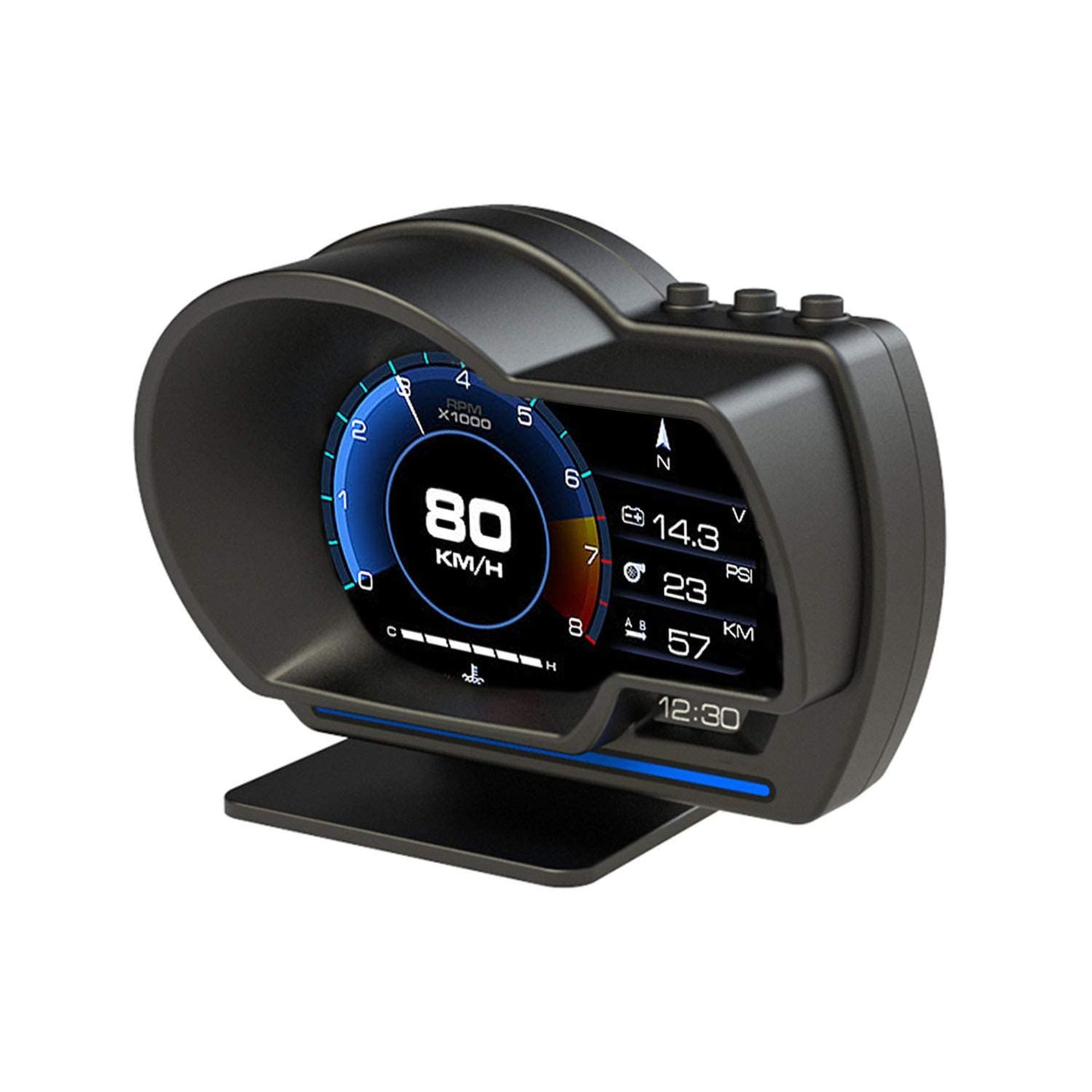 RRP £57.99 iKiKin Upgrade HUD Cars Heads Up Display OBD2 Mode, Slope Meter and GPS 3 in 1 Smart