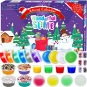 PANSHAN Fidget Advent Calendar 2023 Crystal Slime Christmas Countdown Calendar Toys Holiday Set 24
