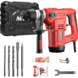 RRP £94.99 MPT 1500W Heavy Duty Rotary Hammer Drill,3 Function and Adjustabl Soft Grip Handle (