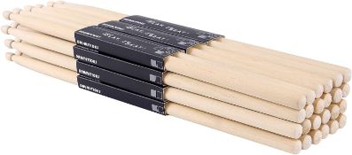 RRP £32 Set of 2 x Aopoy 12 Pairs Drum sticks 5A, Classic Maple Wood Drumsticks, Wood Tip Drumstick,