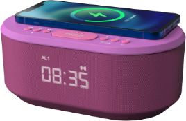 RRP £44.99 i-box Alarm Clocks, with Wireless Charging, Bluetooth Speaker, Radio Alarm Clock, Fast Qi