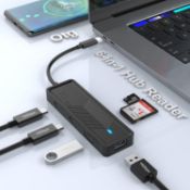 RRP £29.99 USB C Hub Adapter 6 in 1, USB C Hub Multi-Port Adapter with 2 USB 3.0 and 2 USB-C, SD/