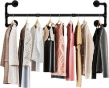 RRP £50 Set of 2 x Urban Deco Industrial Pipe Clothes Rack 44.1” Inches Wall Mounted Clothes Rail