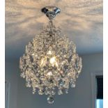 RRP £99 A1A9 Modern Crystal Chandelier Lighting Fixture, 3 Light Crystal Raindrop Lampshades Ceiling