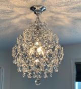 RRP £99 A1A9 Modern Crystal Chandelier Lighting Fixture, 3 Light Crystal Raindrop Lampshades Ceiling