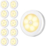 RRP £24.99 Criacr 10-pack Motion Sensor Light, Cabinet Night Lights, Stick-on Cupboard Light with