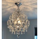 RRP £99 A1A9 Modern Crystal Chandelier Lighting Fixture, 3 Light Crystal Raindrop Lampshades Ceiling