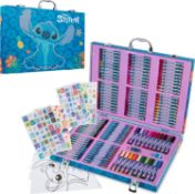RRP £26.99 Disney Stitch Art Set for Kids 130+ Pieces Frozen Colouring Pencils Colouring Crayons