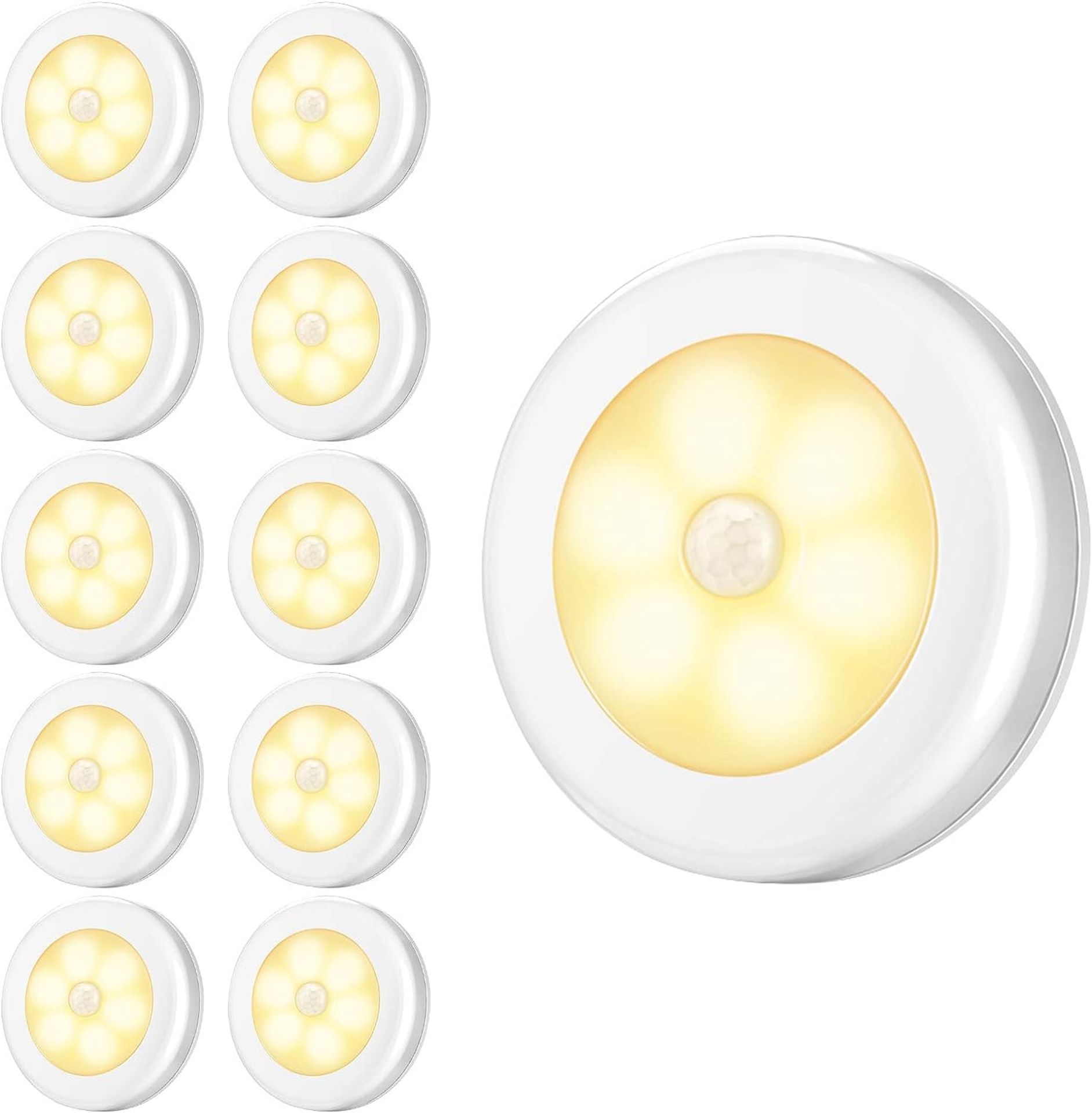 RRP £24.99 Criacr 10-pack Motion Sensor Light, Cabinet Night Lights, Stick-on Cupboard Light with