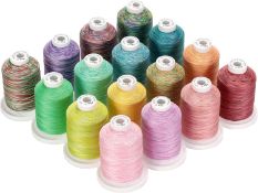 RRP £29.99 New brothread 16 Variegated Colours Multi-Purpose 100% Mercerized Cotton Threads 30WT(