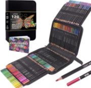 RRP £24.99 120 Colouring Pencils Zip-Up Set Perfect for Drawing, Sketching, Shading & Coloring,