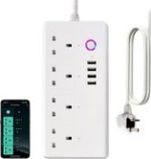 RRP £33.99 ZigBee Smart Power Strip USB Extension Lead Universal Surge Protector Voice Control