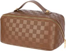 RRP £30 Set of 2 x Hurluksi Makeup Bag, PU Travel Cosmetic Bag Large Capacity Cosmetic Case Portable