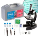 AmScope-KIDS M30-ABS-KT1 Beginner Microscope Kit, LED and Mirror Illumination, 120x - 1200x Six