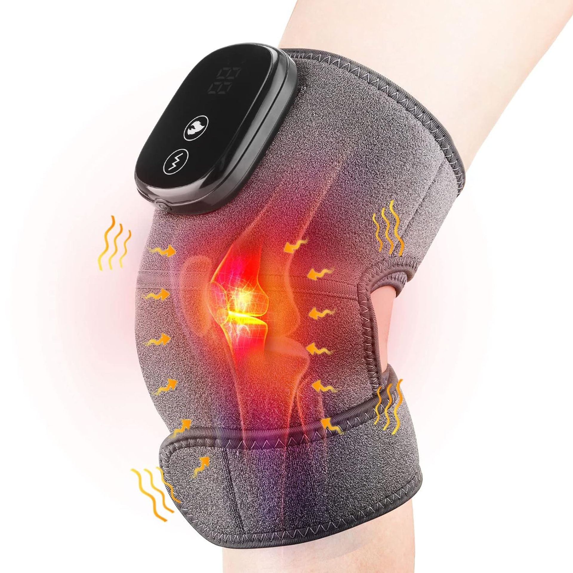 RRP £44.99 Heated Knee Support with Vibrations, Cordless Heated Knee Massager, 3 Vibrations and