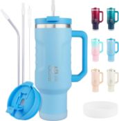 RRP £25.99 BOGI 40oz Tumbler with Straw and Lid,Leakproof Travel Mug with Handle,Double Walled