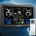 RRP £46.99 Newentor Weather Station - Colourful Large Display Weather Station with Atomic Clock -
