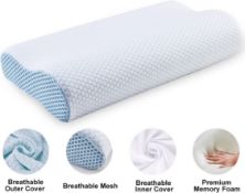 RRP £26.99 Ecosafeter Contour Memory Foam Pillow- Cervical Orthopedic Deep Sleep Neck Pillow,