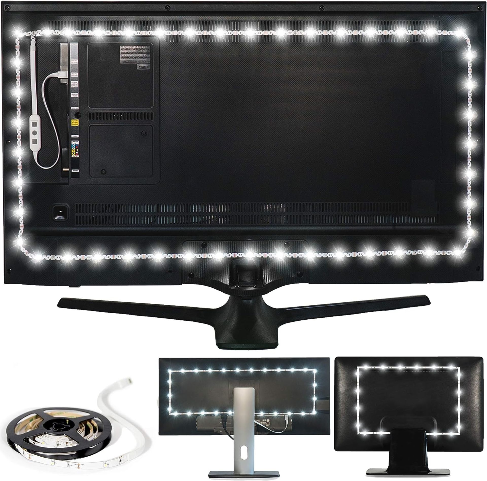 RRP £90 Set of 4 x Power Practical USB Bias Lighting, LED TV Backlight Strips - Image 2 of 3