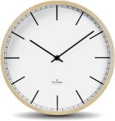 RRP £37.99 Huygens - Wood25 Index - White - Wall clock - Silent Quartz Movement