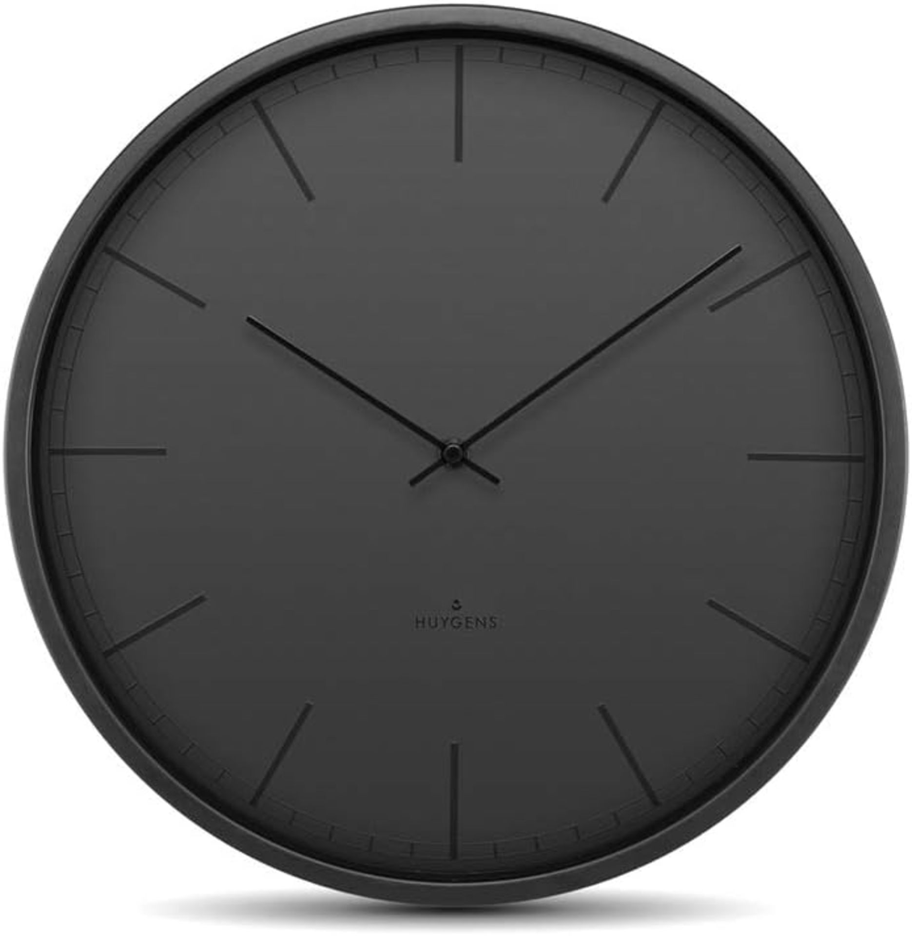 RRP £50.99 Huygens - Tone Index 25cm Black wall clock Silent Quartz Movement