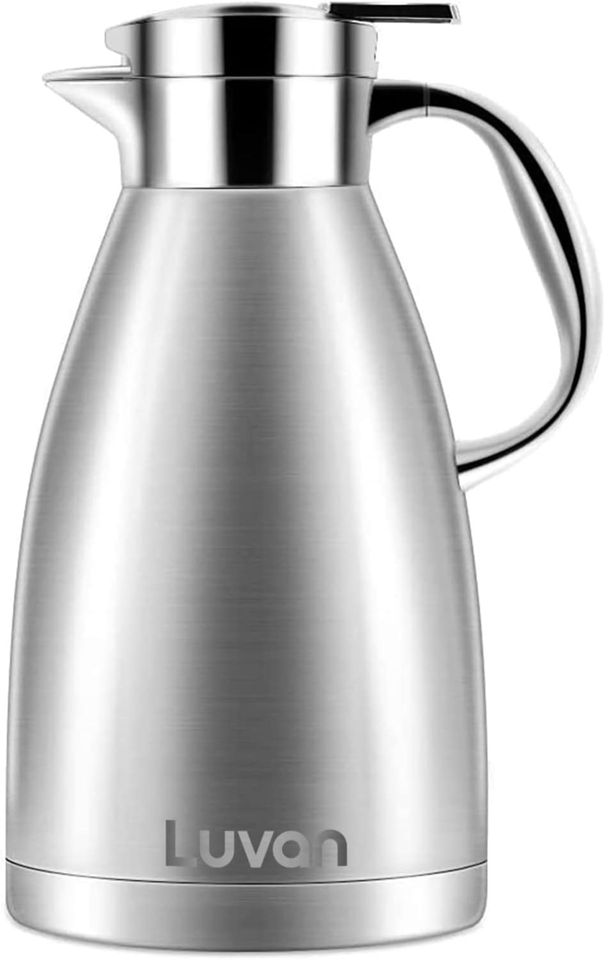 RRP £19.99 Luvan 1.8 Litre 18/10 Food-grade Stainless Steel Thermal Carafe/Double Walled Vacuum