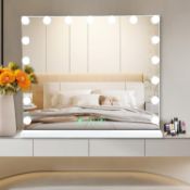 RRP £85.99 Makeup Vanity Mirror with Lights 17 Dimmable Bulbs Hollywood Makeup Mirror with 3
