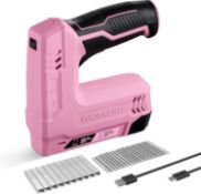RRP £34.99 WORKPRO Cordless Staple Gun | 2 in 1 Electric Nail Gun with 1000pcs Staples and 1000pcs