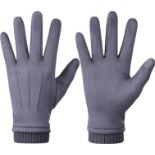 RRP £36 Set of 2 x Womens Winter Suede Gloves With Touch Screen Texting Finger Wool Lined