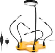 RRP £43.99 Fstop Labs LED Magnifying Third Hand Soldering PCB Holder Tool Six Arms Helping Hands