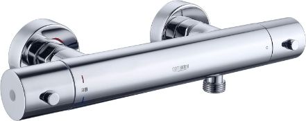 RRP £64.99 Gothern Thermostatic Shower Mixer Bar, Exposed Chrome Anti-Scalding Constant