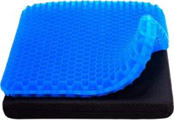 RRP £24.99 NewLarge Gel Seat Cushion, Honeycomb Design Double Thick Gel Cushion with Relieving