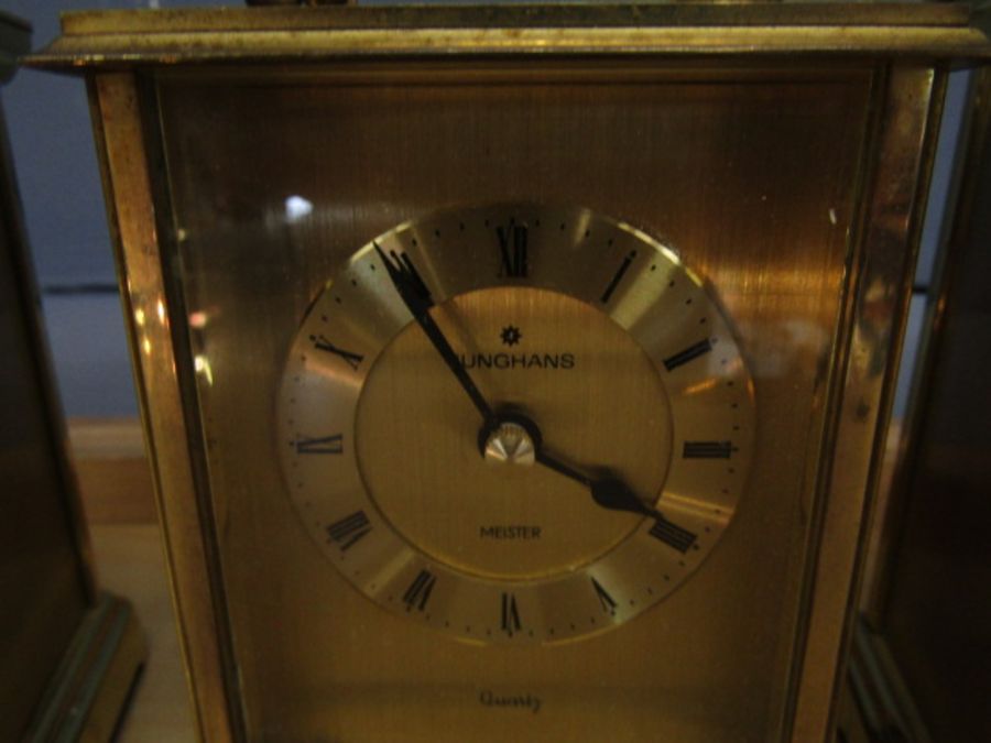 Junghans, Weiss, London clock co. brass carriage clocks- all battery - Image 3 of 4