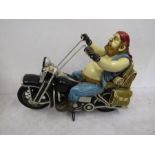 large Chalk motorbike riding figure 55x45cm