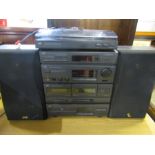 JVC stereo with speakers and record player