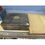 A vintage writing slope and binding cover