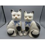 Pair Staffordshire style cats